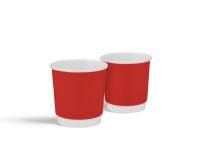 Paper white cup double-layer Soft touch "Red" 110 ml